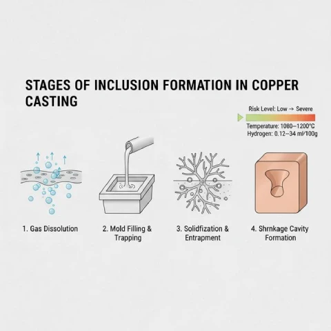 The Formation Stages of Inclusions in Copper Casting