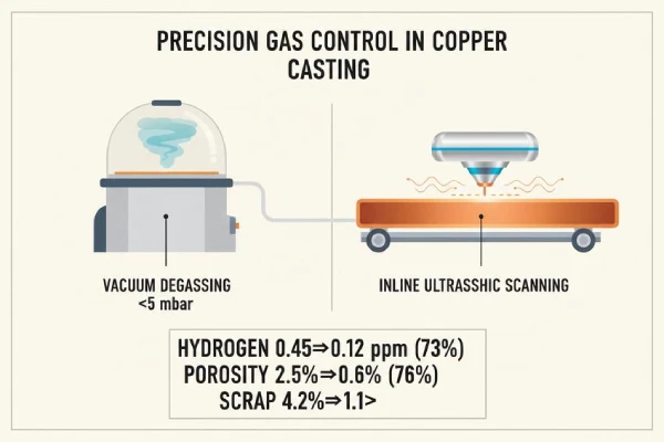 percision gas control in copper casting