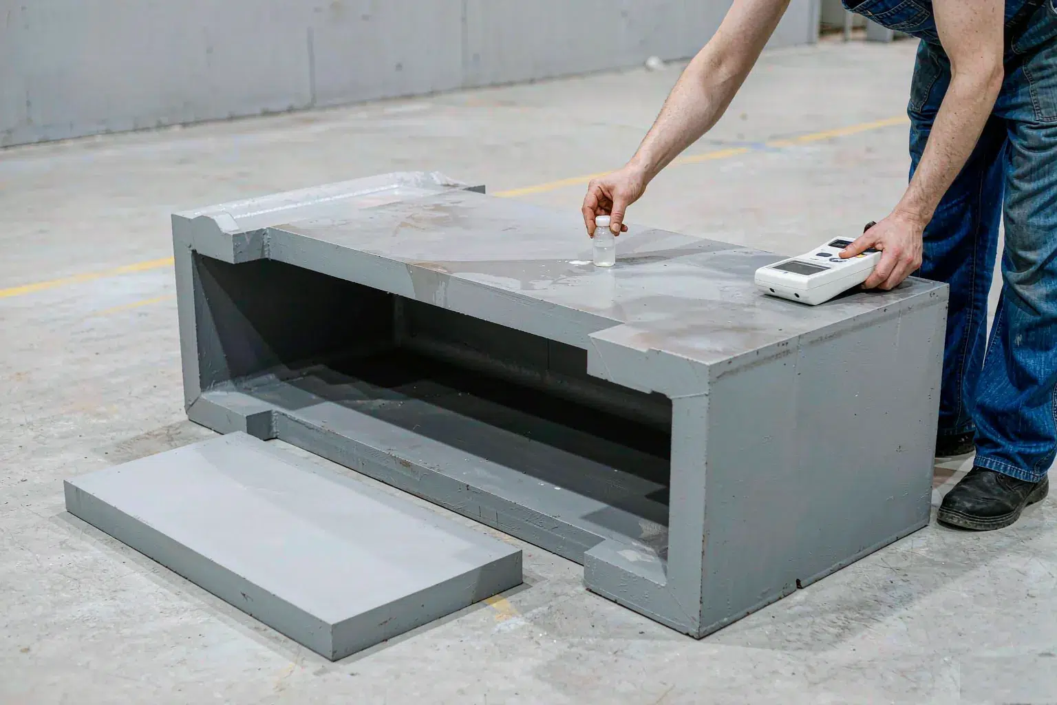 Casting inspection using ultrasonic testing on a thick steel casting section