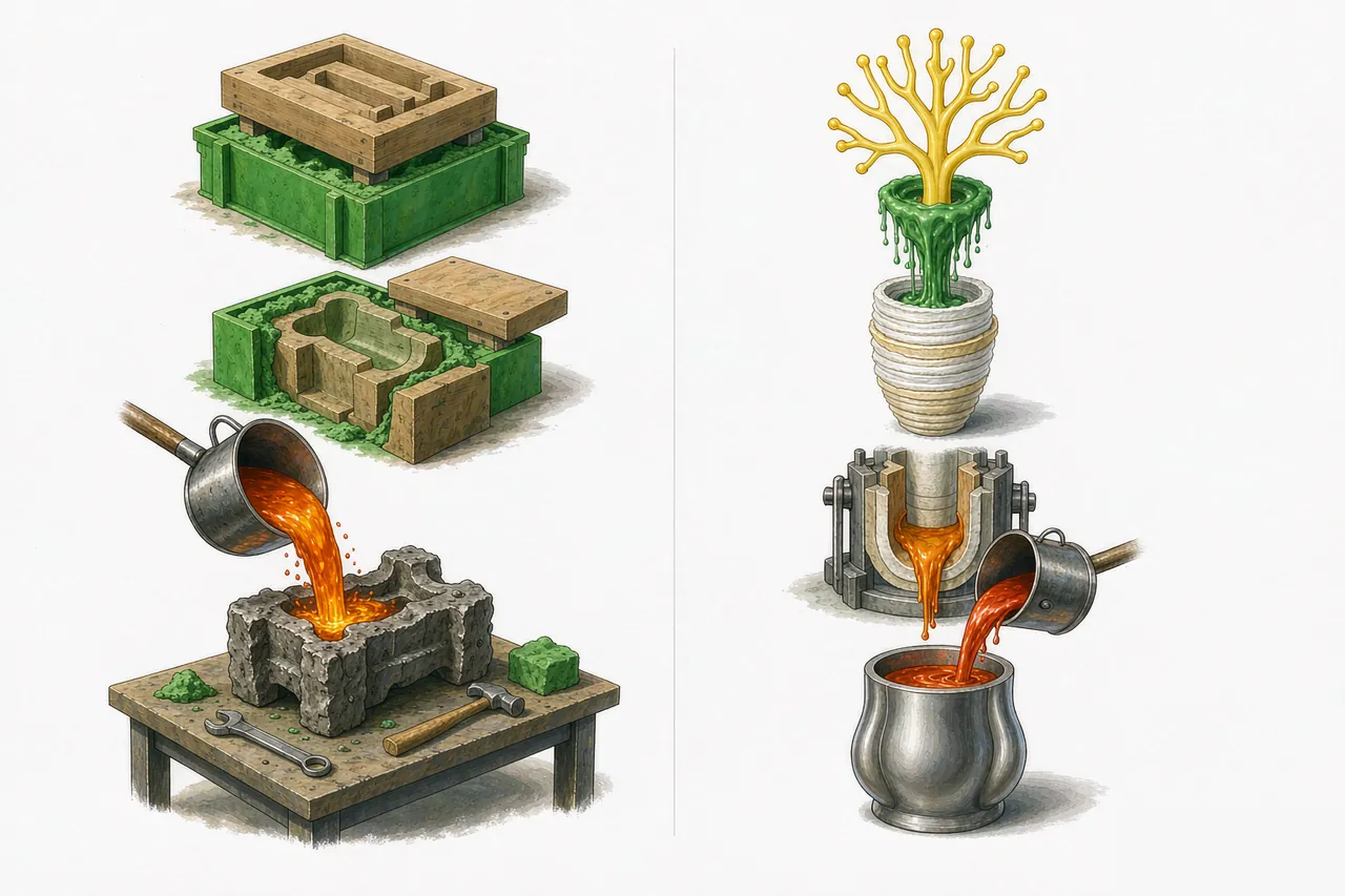 Sand casting vs investment casting process comparison