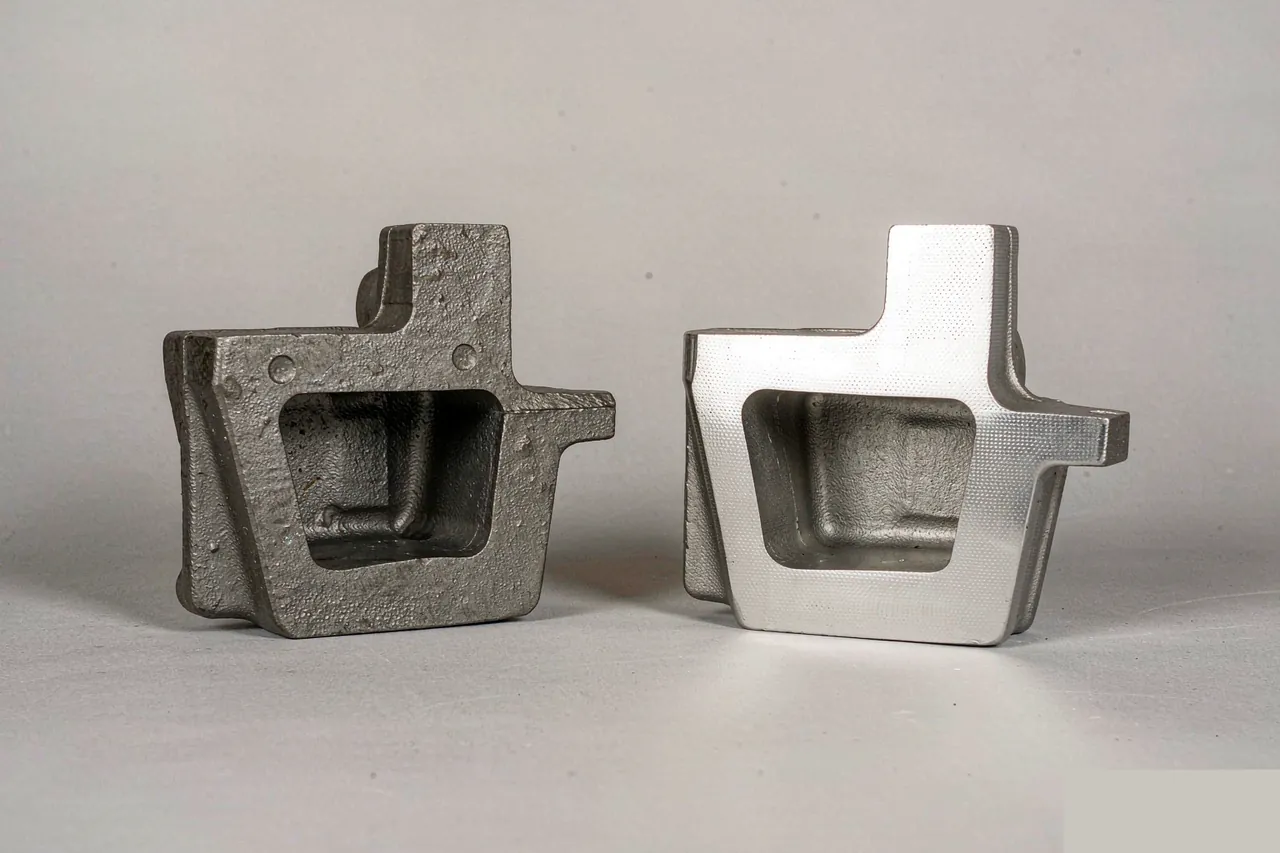 Rough sand-cast surface vs smooth investment-cast surface finish