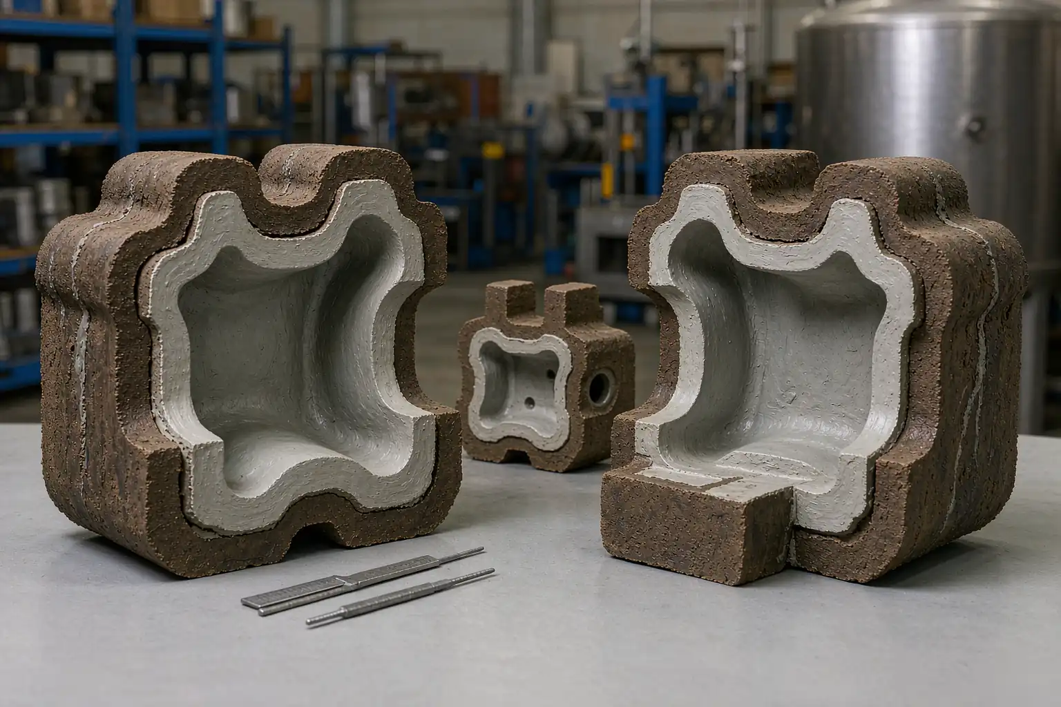 resin sand casting mold coating and core inspection before pouring