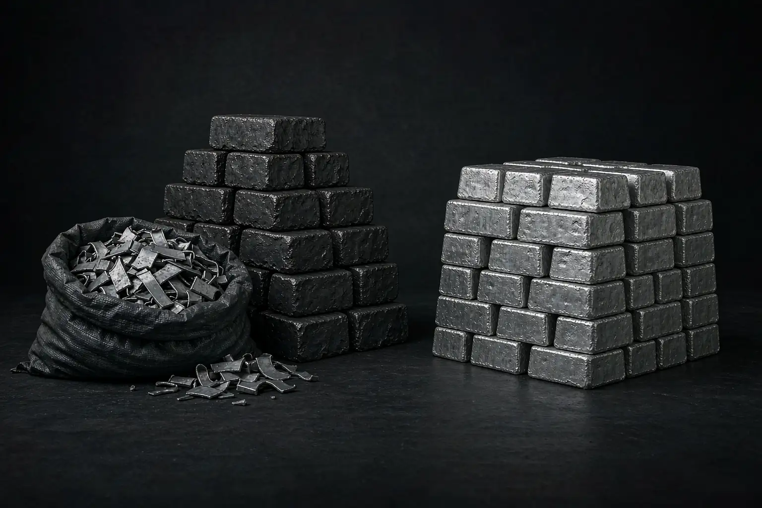 casting carbon footprint comparison of charge materials pig iron and recycled aluminium ingot beside an induction furnace